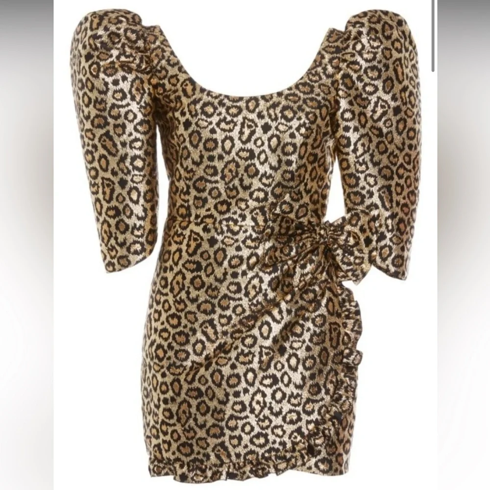 Alessandra Rich Metallic Leopard Mini Dress - Picture 2 of 7